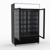 Thermaster 1200L Two Glass Door Colourbond Upright Drink Fridge Black LG-1200BP