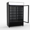 Thermaster 1200L Two Glass Door Colourbond Upright Drink Fridge Black LG-1200BP