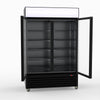 Thermaster 1200L Two Glass Door Colourbond Upright Drink Fridge Black LG-1200BP