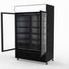 Thermaster 1200L Two Glass Door Colourbond Upright Drink Fridge Black LG-1200BP