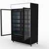 Thermaster 1200L Two Glass Door Colourbond Upright Drink Fridge Black LG-1200BP