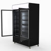 Thermaster 1200L Two Glass Door Colourbond Upright Drink Fridge Black LG-1200BP