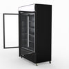 Thermaster 1200L Two Glass Door Colourbond Upright Drink Fridge Black LG-1200BP