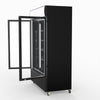 Thermaster 1200L Two Glass Door Colourbond Upright Drink Fridge Black LG-1200BP