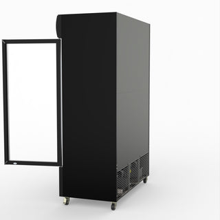 Thermaster 1200L Two Glass Door Colourbond Upright Drink Fridge Black LG-1200BP