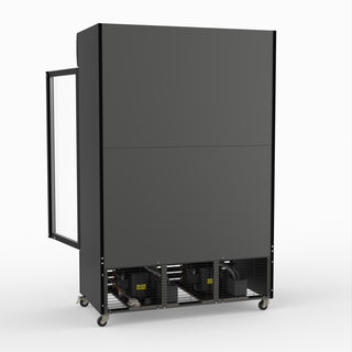 Thermaster 1200L Two Glass Door Colourbond Upright Drink Fridge Black LG-1200BP