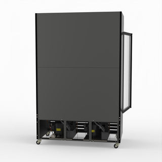 Thermaster 1200L Two Glass Door Colourbond Upright Drink Fridge Black LG-1200BP