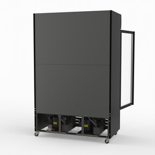 Thermaster 1200L Two Glass Door Colourbond Upright Drink Fridge Black LG-1200BP