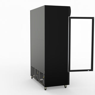 Thermaster 1200L Two Glass Door Colourbond Upright Drink Fridge Black LG-1200BP
