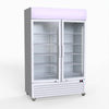 Thermaster 1200L Two Glass Door Colourbond Upright Drink Fridge White LG-1200P