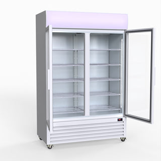 1200L Large Two Glass Door Colourbond Upright Drink Fridge - Thermaster LG-1200P