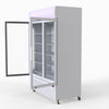 Thermaster 1200L Two Glass Door Colourbond Upright Drink Fridge White LG-1200P