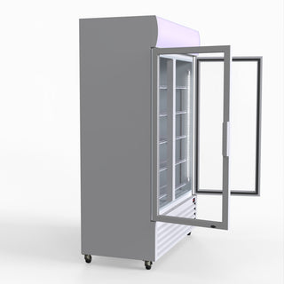 1200L Large Two Glass Door Colourbond Upright Drink Fridge - Thermaster LG-1200P