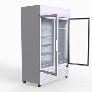 1200L Large Two Glass Door Colourbond Upright Drink Fridge - Thermaster LG-1200P