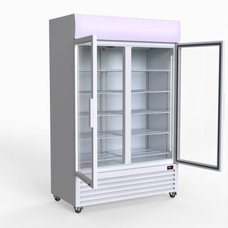 1200L Large Two Glass Door Colourbond Upright Drink Fridge - Thermaster LG-1200P