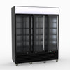 Thermaster 1200L 3 Glass Door Colourbond Upright Drink Fridge Black LG-1203BP
