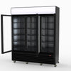 Thermaster 1200L 3 Glass Door Colourbond Upright Drink Fridge Black LG-1203BP