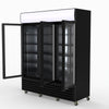 Thermaster 1200L 3 Glass Door Colourbond Upright Drink Fridge Black LG-1203BP