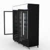 Thermaster 1200L 3 Glass Door Colourbond Upright Drink Fridge Black LG-1203BP