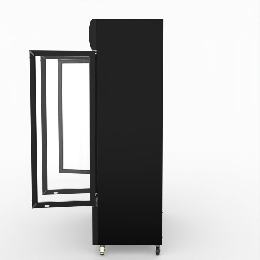 Thermaster 1200L 3 Glass Door Colourbond Upright Drink Fridge Black LG-1203BP