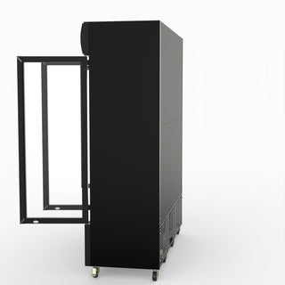Thermaster 1200L 3 Glass Door Colourbond Upright Drink Fridge Black LG-1203BP