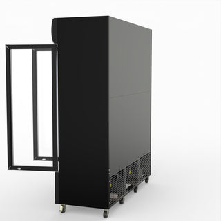 Thermaster 1200L 3 Glass Door Colourbond Upright Drink Fridge Black LG-1203BP