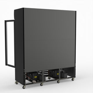 Thermaster 1200L 3 Glass Door Colourbond Upright Drink Fridge Black LG-1203BP