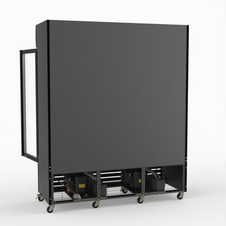 Thermaster 1200L 3 Glass Door Colourbond Upright Drink Fridge Black LG-1203BP