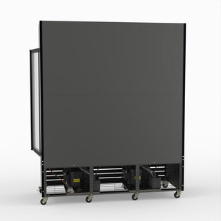 Thermaster 1200L 3 Glass Door Colourbond Upright Drink Fridge Black LG-1203BP