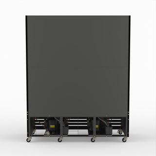 Thermaster 1200L 3 Glass Door Colourbond Upright Drink Fridge Black LG-1203BP
