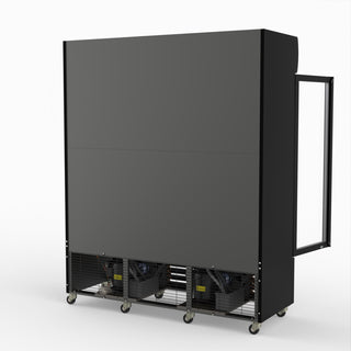 Thermaster 1200L 3 Glass Door Colourbond Upright Drink Fridge Black LG-1203BP