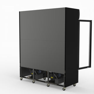 Thermaster 1200L 3 Glass Door Colourbond Upright Drink Fridge Black LG-1203BP