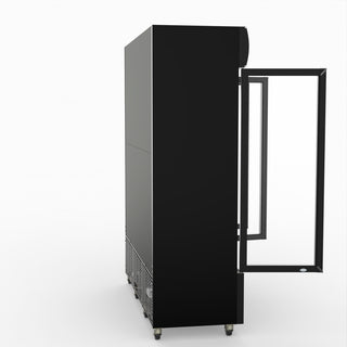 Thermaster 1200L 3 Glass Door Colourbond Upright Drink Fridge Black LG-1203BP