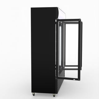 Thermaster 1200L 3 Glass Door Colourbond Upright Drink Fridge Black LG-1203BP