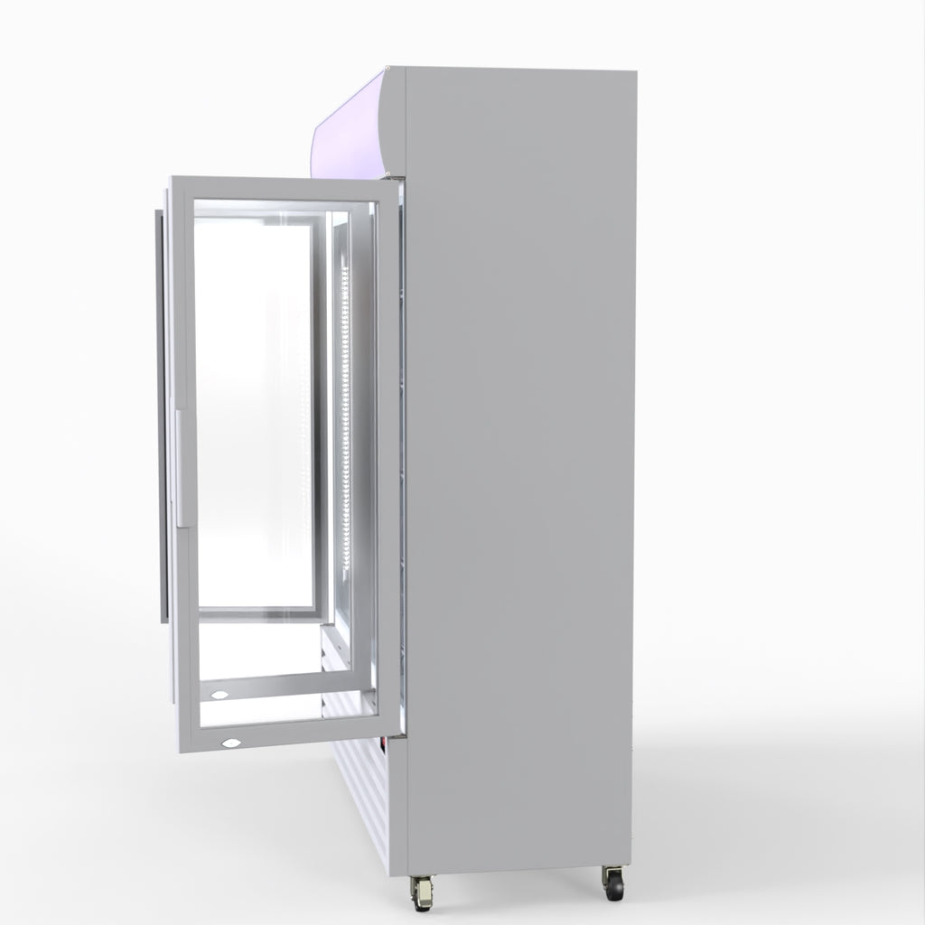 Thermaster 1200L 3 Glass Door Colourbond Upright Drink Fridge White LG-1203P