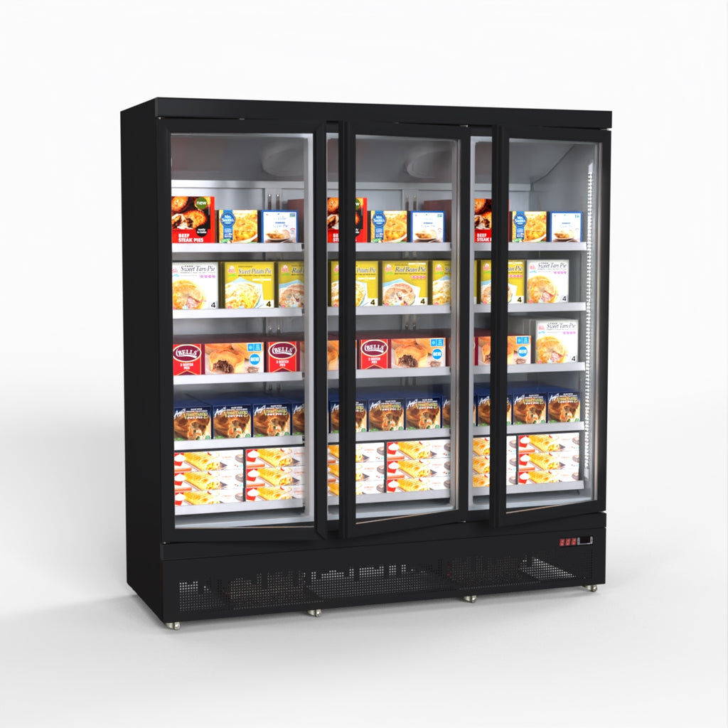 Thermaster 1500L 3 Door Supermarket Freezer Black LG-1500BGBMF