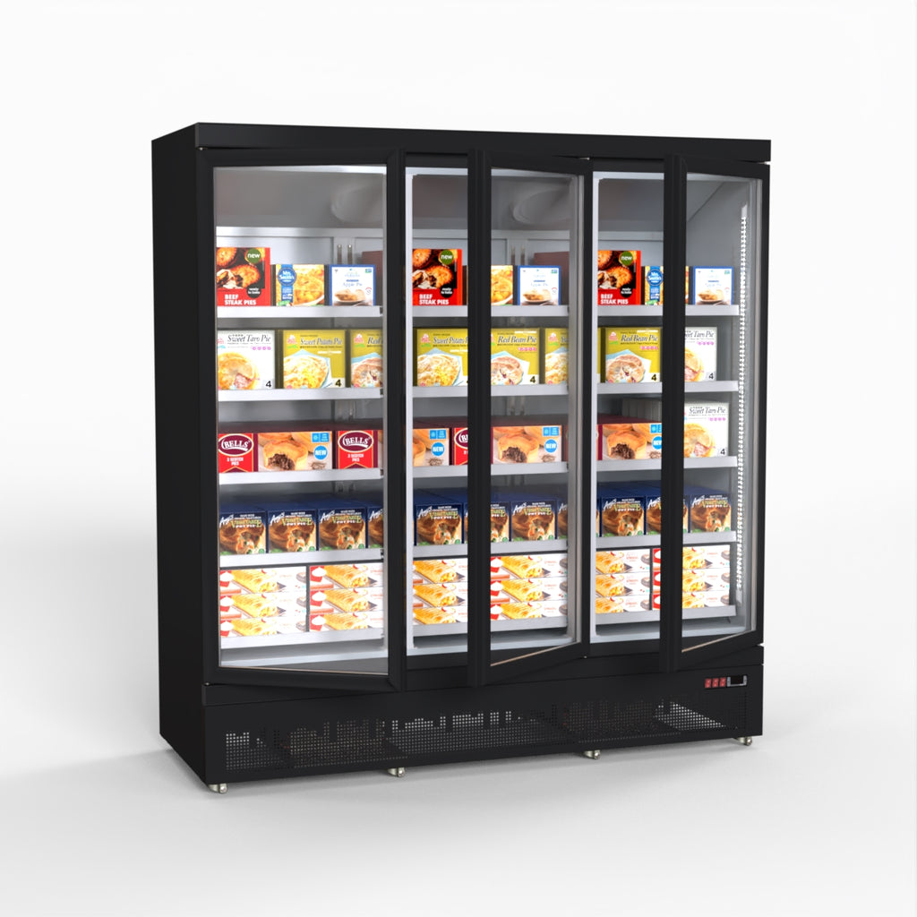 Thermaster 1500L 3 Door Supermarket Freezer Black LG-1500BGBMF
