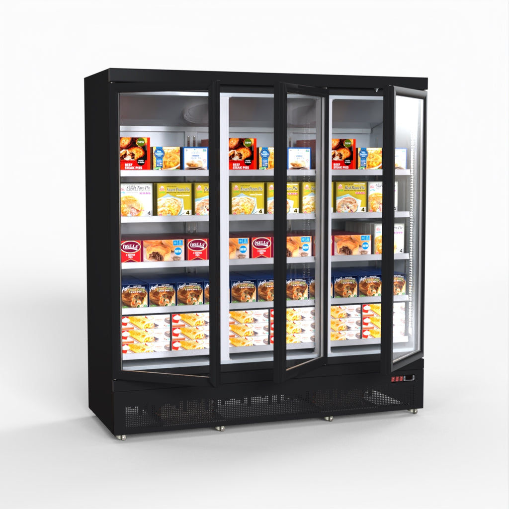 Thermaster 1500L 3 Door Supermarket Freezer Black LG-1500BGBMF