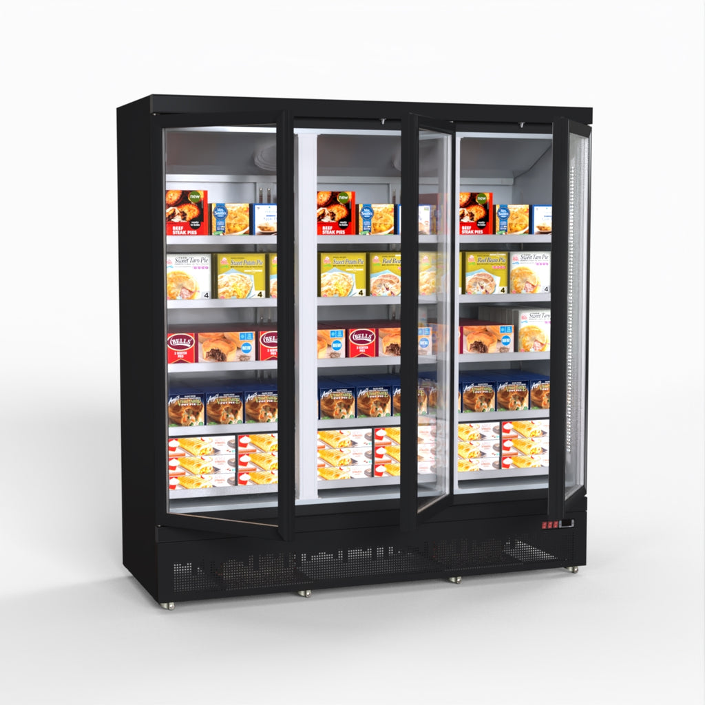Thermaster 1500L 3 Door Supermarket Freezer Black LG-1500BGBMF