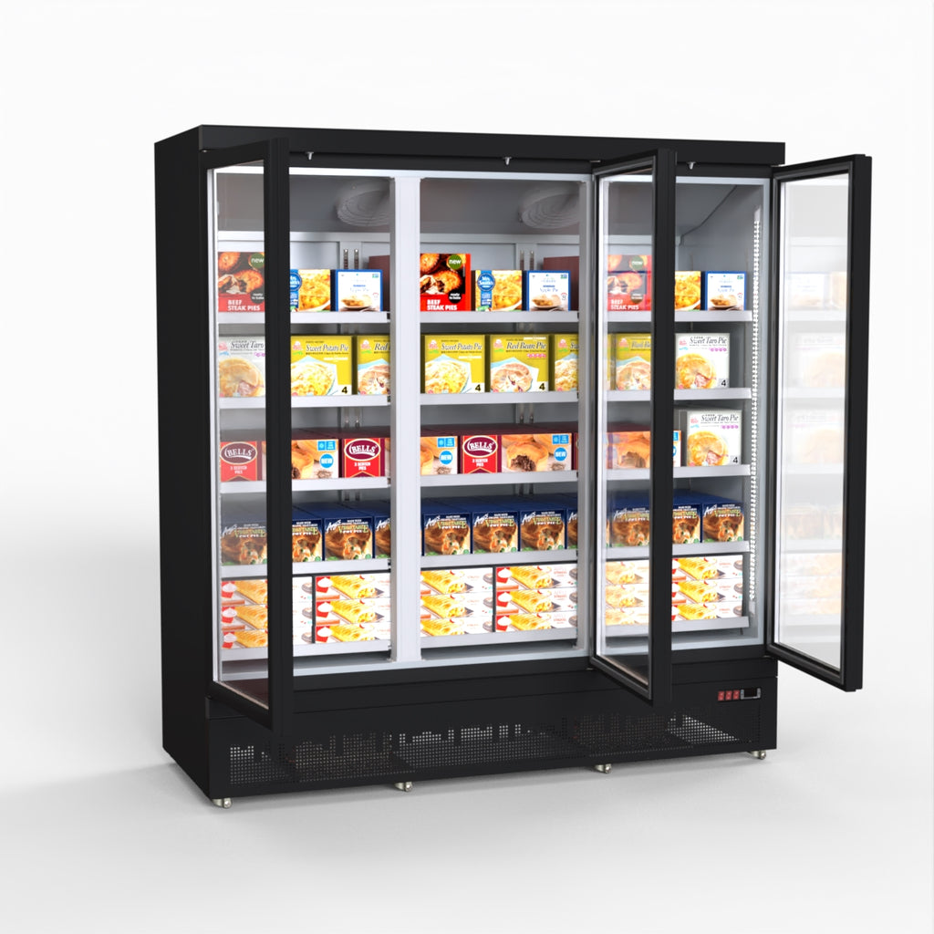 Thermaster 1500L 3 Door Supermarket Freezer Black LG-1500BGBMF