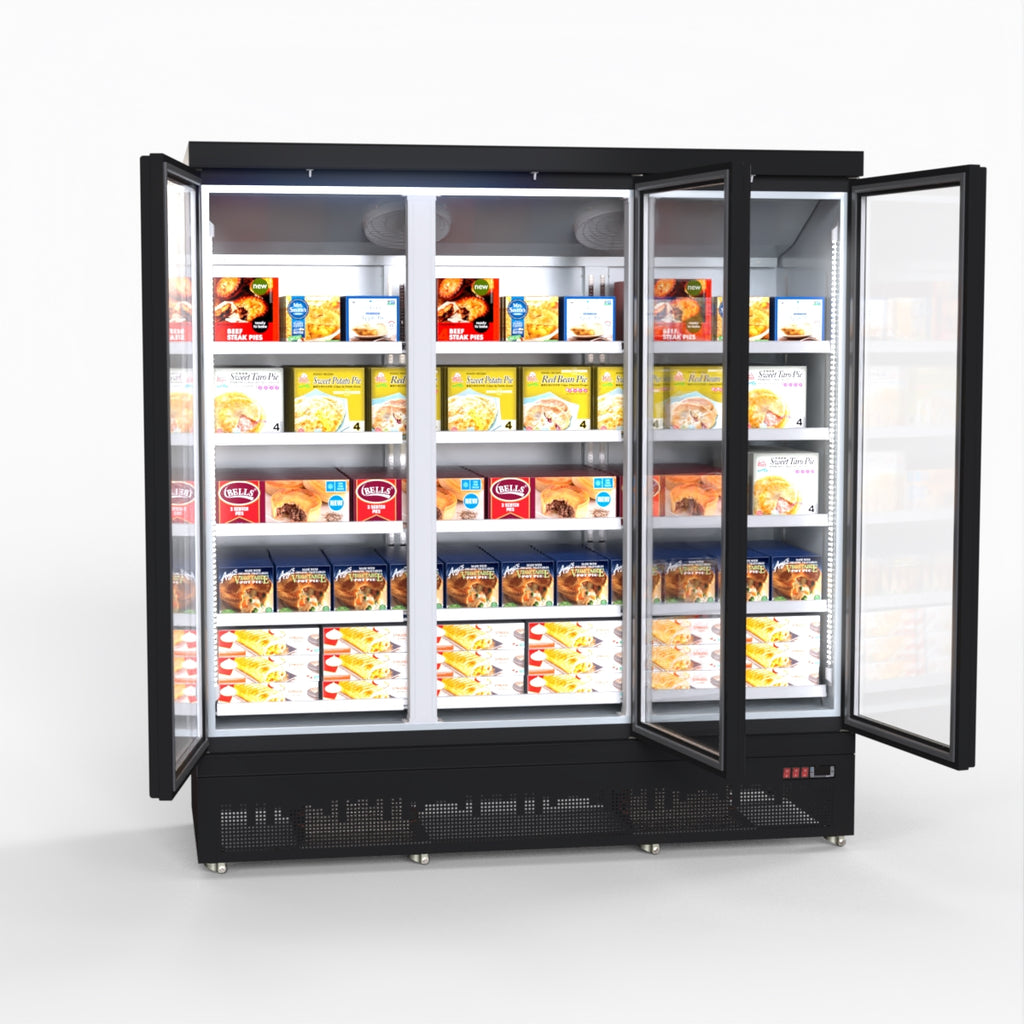 Thermaster 1500L 3 Door Supermarket Freezer Black LG-1500BGBMF