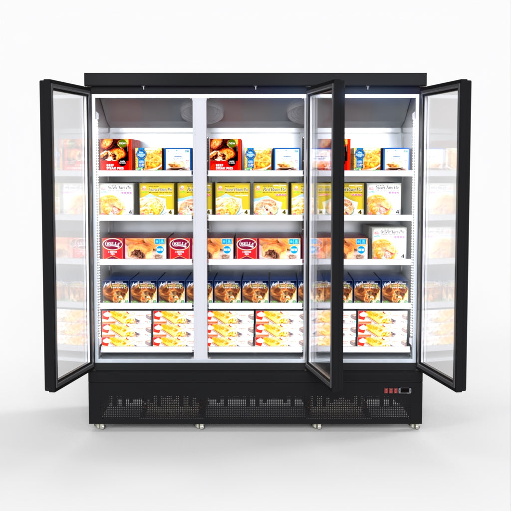 Thermaster 1500L 3 Door Supermarket Freezer Black LG-1500BGBMF