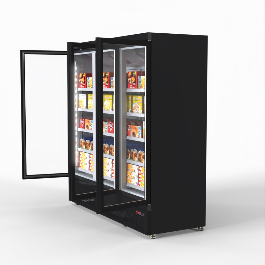Thermaster 1500L 3 Door Supermarket Freezer Black LG-1500BGBMF