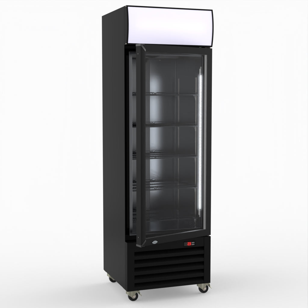Thermaster Single Glass Door Colourbond Upright Drink Fridge LG-370BP