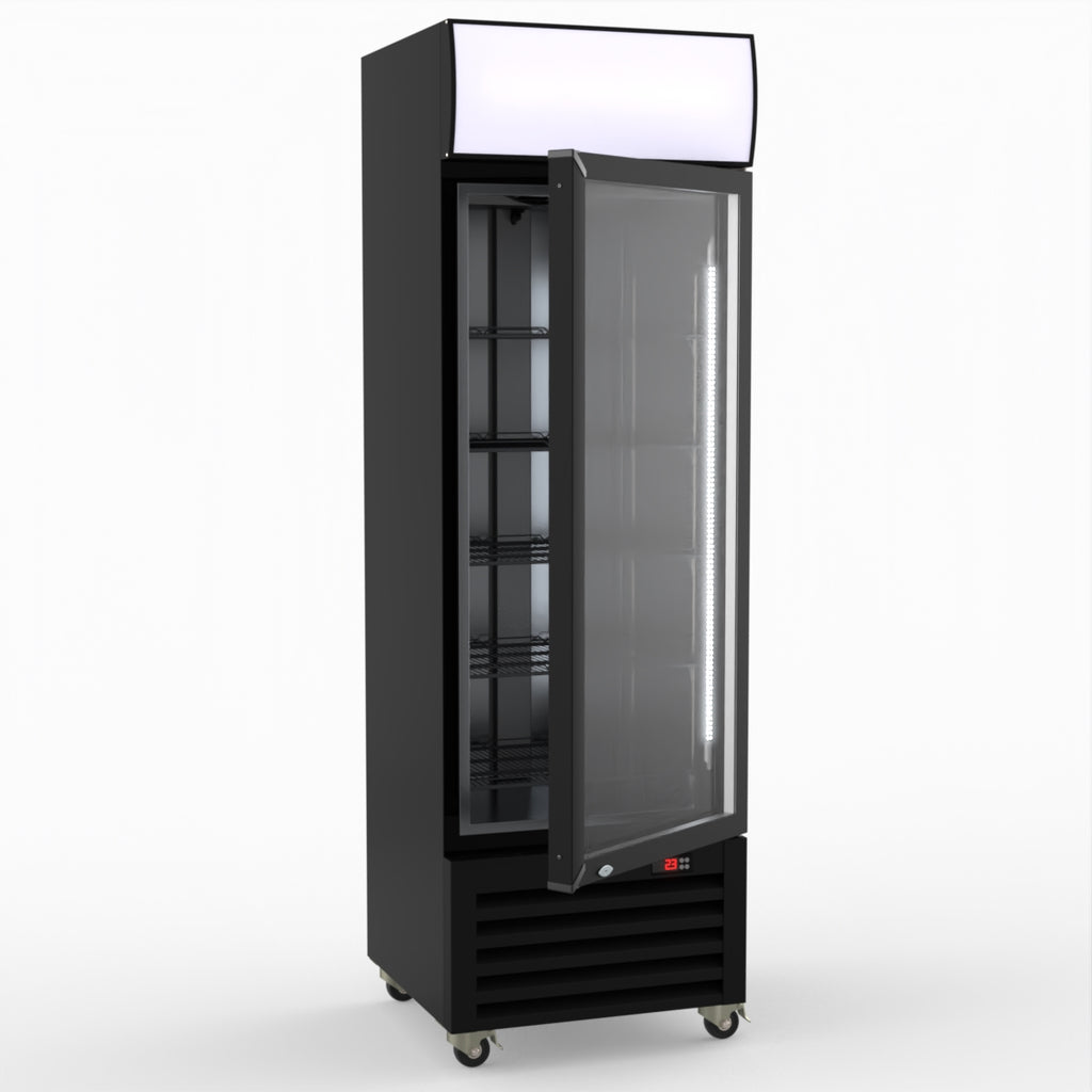 Thermaster Single Glass Door Colourbond Upright Drink Fridge LG-370BP