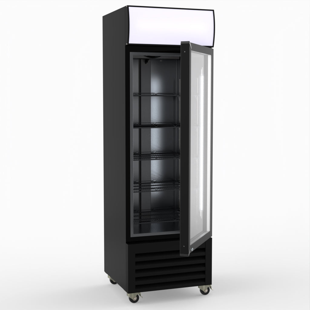 Thermaster Single Glass Door Colourbond Upright Drink Fridge LG-370BP