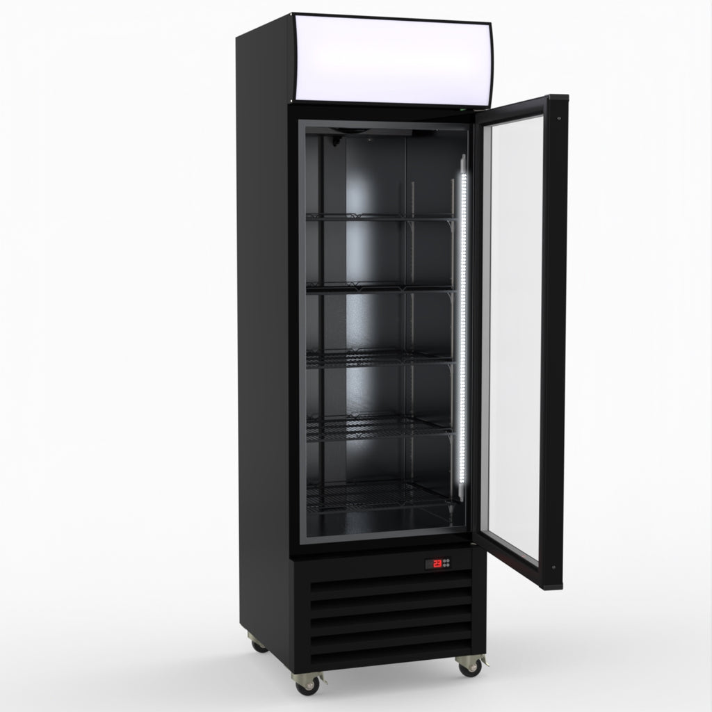 Thermaster Single Glass Door Colourbond Upright Drink Fridge LG-370BP