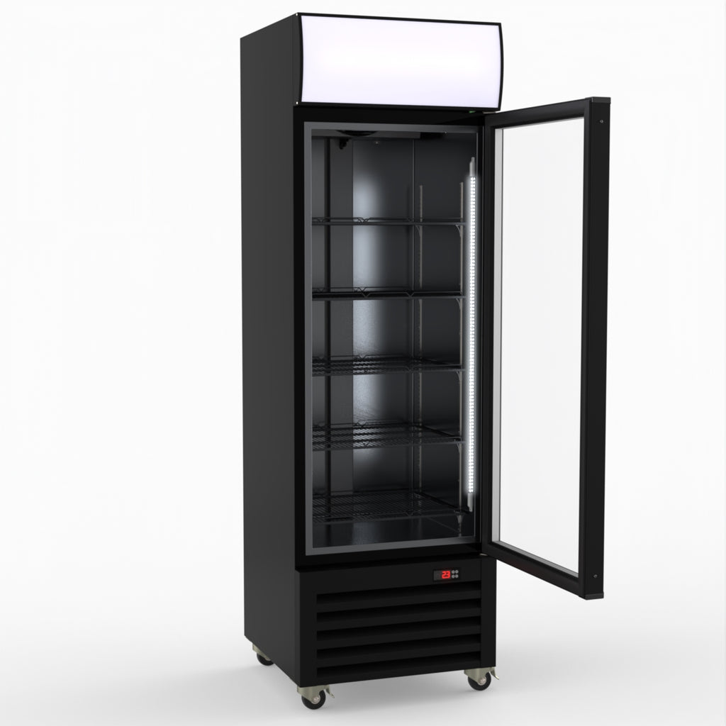 Thermaster Single Glass Door Colourbond Upright Drink Fridge LG-370BP