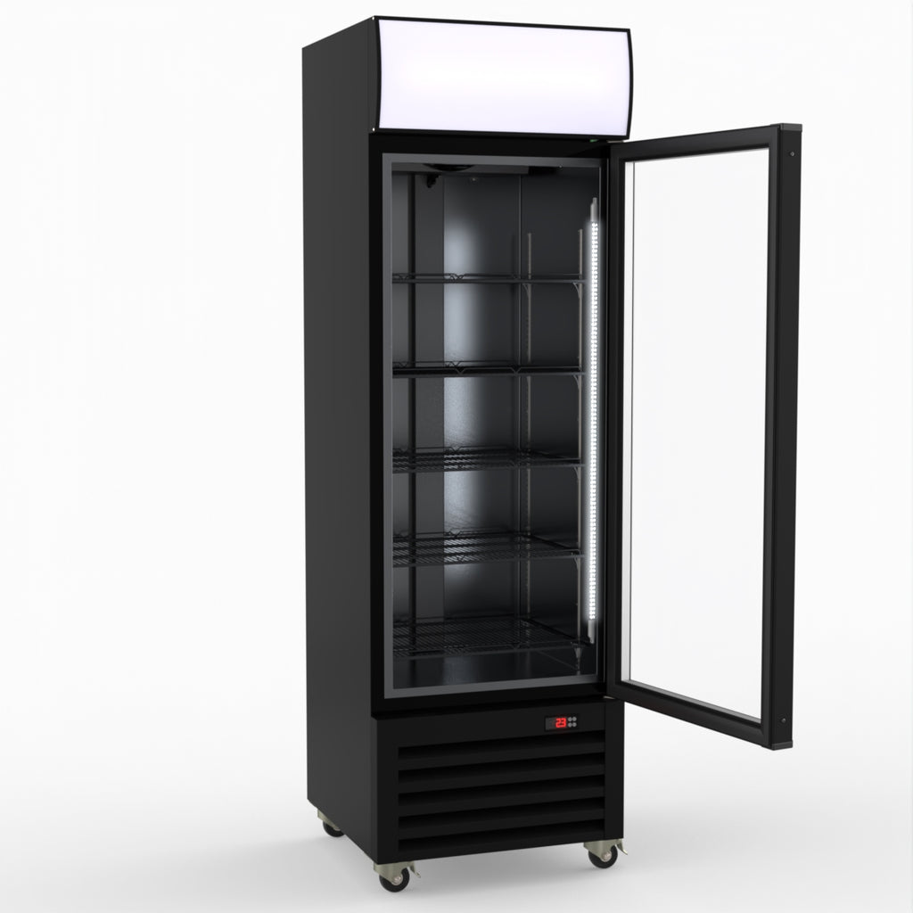 Thermaster Single Glass Door Colourbond Upright Drink Fridge LG-370BP