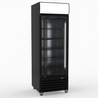 Thermaster 540L Single Glass Door Black Colourbond Upright Drink Fridge LG-540BP